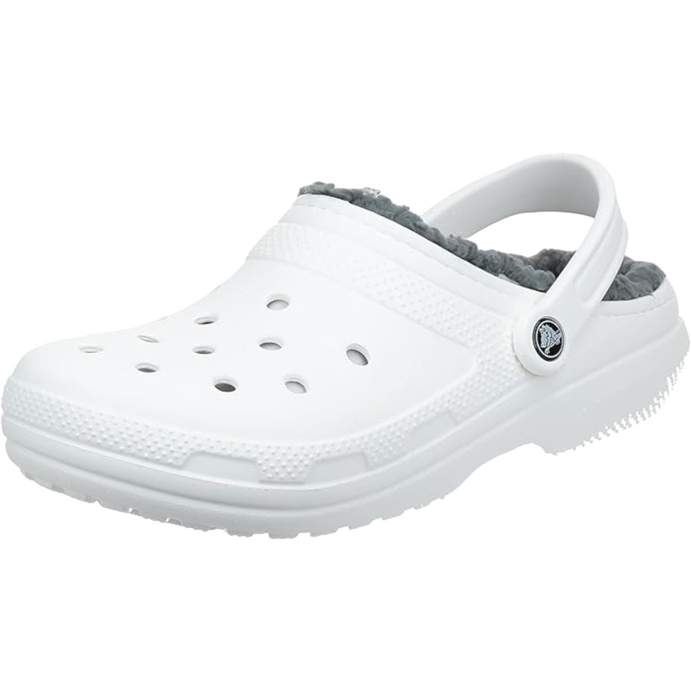 Crocs Unisex Classic Lined White Slip On Clog Size Adult Women's 9 / Men's 7